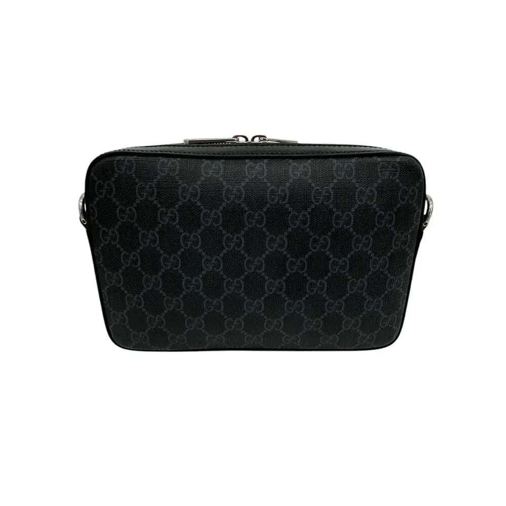 GUCCI GG Supreme Monogram Interlocking G Wrist & Shoulder Bag in Black